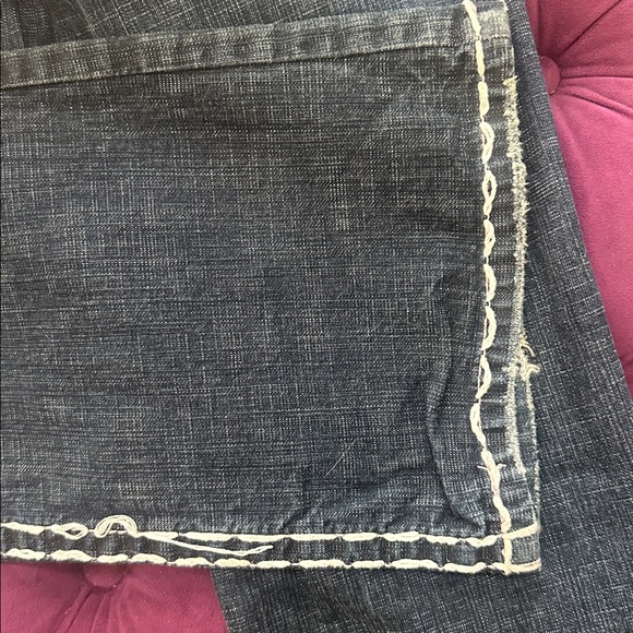 Laguna Beach Embroidered Dark Blue Boot Cut Jeans with Decorative Back Pockets - Picture 3 of 8